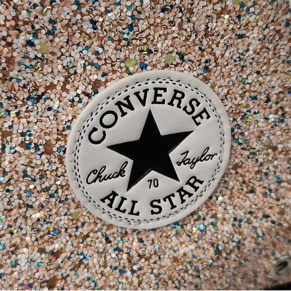 Converse Chuck Taylor All Star JW Anderson Colorblock Glitter Hightop Sneakers - Picture 2 of 7